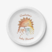 Waterverf Happy Yellow Sunshine Baby shower Papieren Bordje (Voorkant)