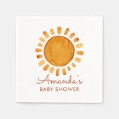 Waterverf Happy Yellow Sunshine Baby shower Servet (Voorkant)