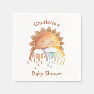 Waterverf Happy Yellow Sunshine Baby shower Servet