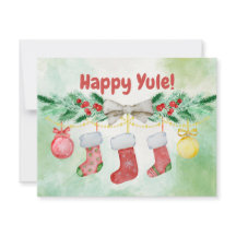 Waterverf Happy Yule Stockings