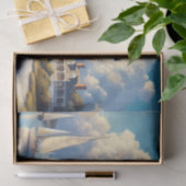 Waterverf Harbour Town Vuurtoren Tissuepapier (Geschenk)