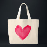 Waterverf Harde roze rood liefde Grote Tote Bag<br><div class="desc">Voeg wat liefde toe aan je leven met dit charmante, milieuvriendelijke tas. Dit schattige tas is voorzien van een handgeschilderd waterverf hart in aanvulling op tinten roze en rood.canvas tassen van het hart zijn perfect voor * drukke moeders, dads, kinder * strand en gymtassen * milieuvriendelijke boodschappentas * cadeaus -...</div>
