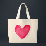 Waterverf Harde roze rood liefde Grote Tote Bag<br><div class="desc">Voeg wat liefde toe aan je leven met dit charmante, milieuvriendelijke tas. Dit schattige tas is voorzien van een handgeschilderd waterverf hart in aanvulling op tinten roze en rood.canvas tassen van het hart zijn perfect voor * drukke moeders, dads, kinder * strand en gymtassen * milieuvriendelijke boodschappentas * cadeaus -...</div>