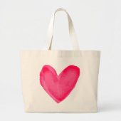 Waterverf Harde roze rood liefde Grote Tote Bag (Voorkant)