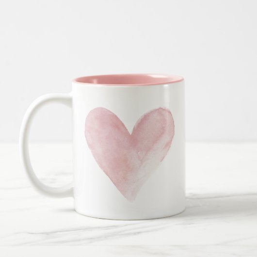 Waterverf Harde roze Valentijn Love Coffee Mok (Links)