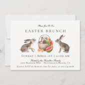 Waterverf Hare Easter Brunch Uitnodiging (Voorkant)
