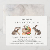 Waterverf Hare Easter Brunch Uitnodiging (Voorkant / Achterkant)