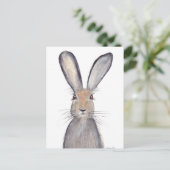 Waterverf harige konijnen briefkaart (Staand voorkant)