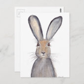 Waterverf harige konijnen briefkaart (Voorkant / Achterkant)
