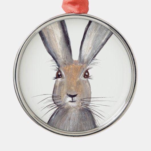Waterverf harige konijnen metalen ornament (Voorkant)