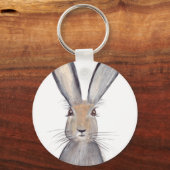 Waterverf harige konijnen sleutelhanger (Voorkant)