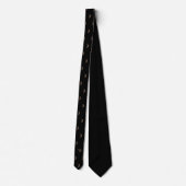 Waterverf Harp Monogram Initiaal Middernacht Zwart Stropdas (Achterkant)