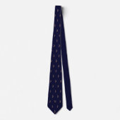 Waterverf Harp Monogram Initiaal Middernachtblauw Stropdas (Voorkant)