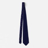 Waterverf Harp Monogram Initiaal Middernachtblauw Stropdas (Achterkant)
