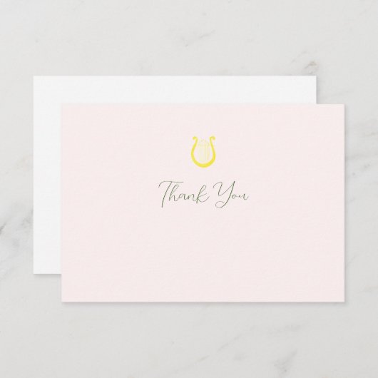 Waterverf Harp Sorority Note Kaart (Voorkant / Achterkant)