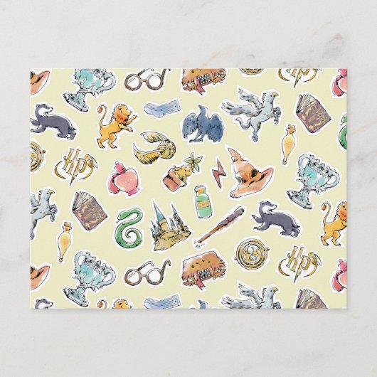 Waterverf Harry Potter Icons Briefkaart (Voorkant)