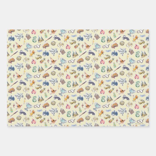 Waterverf Harry Potter Icons Inpakpapier Vel (Voorkant)