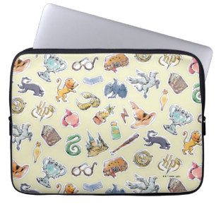 Waterverf Harry Potter-pictogrammen Laptop Sleeve