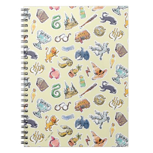 Waterverf Harry Potter-pictogrammen Notitieboek (Voorkant)