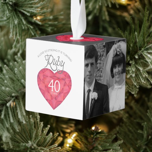 Waterverf hart 40e Jubileum foto Decoratie (Boom)