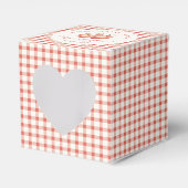 Waterverf Hart Appel Gingham Favor Doos Bedankdoosjes (Voorkant Zijde)
