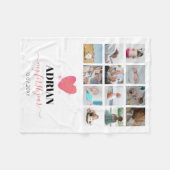 Waterverf Hart Baby eerste jaar Foto Collage Fleece Deken (Voorkant (Horizontaal))