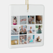 Waterverf Hart Baby eerste jaar Foto Collage Keramisch Ornament (Rechts)