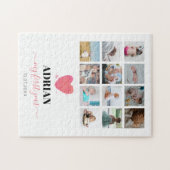 Waterverf Hart Baby eerste jaar Foto Collage Legpuzzel (Horizontaal)