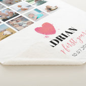 Waterverf Hart Baby eerste jaar Foto Collage Sherpa Deken (3/4)