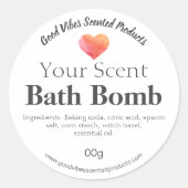 Waterverf hart bad bom labels (Voorkant)