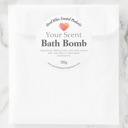 Waterverf hart bad bom labels (Tas)