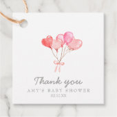 Waterverf hart ballonnen meisje Baby shower dank Bedankjes Labels (Voorkant)