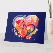 Waterverf hart bedankkaart (Voorkant)