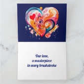 Waterverf hart bedankkaart (Binnen)