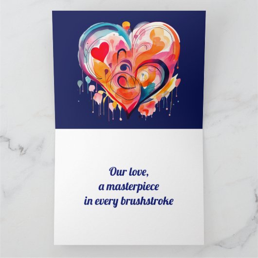 Waterverf hart bedankkaart (Binnen)