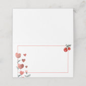 Waterverf Hart Bloemen Kersen Blank Voedsel Label  Plaatskaartje (Buitenkant ongevouwen)