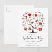 Waterverf Hart Boom Galentine  Briefkaart (Voorkant / Achterkant)