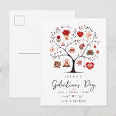 Waterverf Hart Boom Galentine Briefkaart (Voorkant / Achterkant)