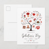 Waterverf Hart Boom Galentine  Briefkaart (Voorkant / Achterkant)