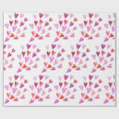 Waterverf hart bouquets Valentijnsdag Cadeaupapier (Vlak)