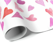 Waterverf hart bouquets Valentijnsdag Cadeaupapier (Rol Hoek)