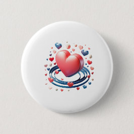 Waterverf Hart - Button - Herfst in liefde