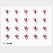 Waterverf Hart Dank Je Ronde Sticker (Vel)