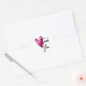 Waterverf Hart Dank Je Ronde Sticker (Envelop)