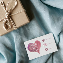 Waterverf hart dank u Sociale links