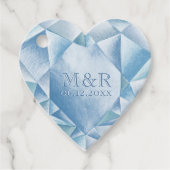 Waterverf Hart Diamant 60e Huwelijk Jubileum Bedankjes Labels (Voorkant)