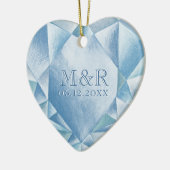 Waterverf Hart Diamant 60e Huwelijk Jubileum Keramisch Ornament (Links)