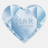Waterverf Hart Diamant 60e Huwelijk Jubileum Sticker (Voorkant)