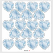 Waterverf hart diamanten Schattige pastel blauw br Sticker (Vel)