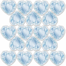 Waterverf hart diamanten Schattige pastel blauw br Sticker